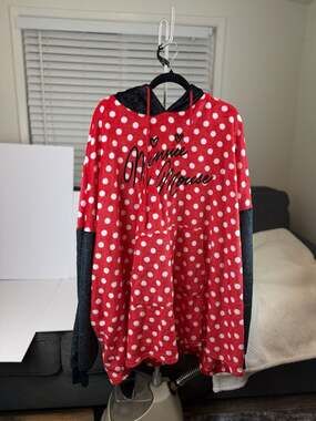 Disney Minnie Mouse Fleece Hooded Oversized Lounger Sweatshirt
